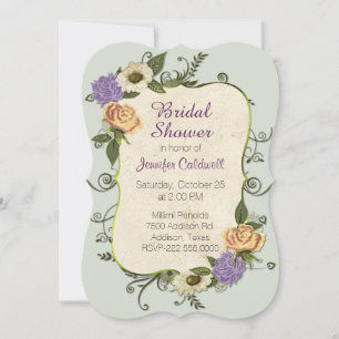 Invitation à la douche à la nage florale inspirée 