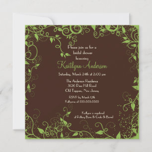 Invitation à la douche à la nuptiale Brown