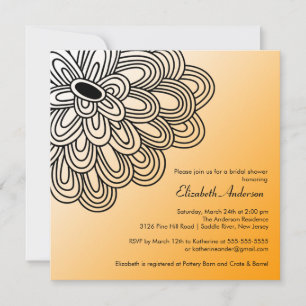 Invitation à la douche à l'orange et à la nuptiale
