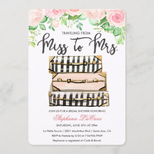 Invitation à la douche à thème Florale de voyage