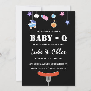 invitation à la douche bébé barbecue moderne