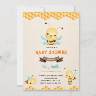 Invitation à la douche d'anniversaire d'abeilles