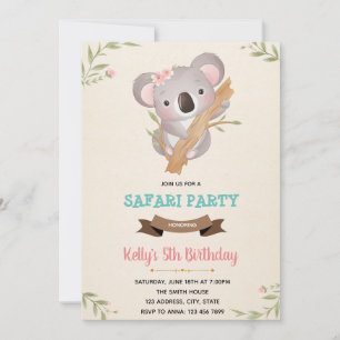 Invitation à la douche d'anniversaire de Koala