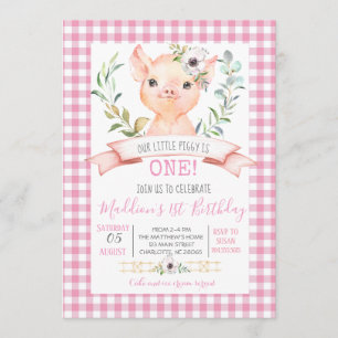 invitation à la douche d'anniversaire de porc