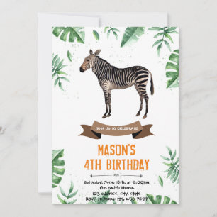Invitation à la douche d'anniversaire Zebra