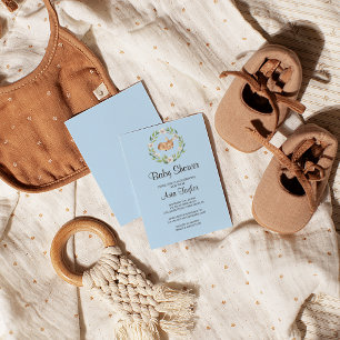 Invitation à la douche de cerf dormant fleuri