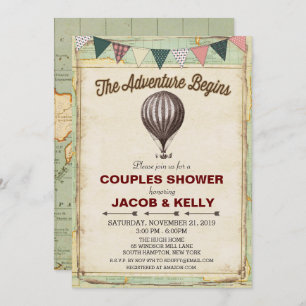 Invitation à la douche de Couples à air chaud vint