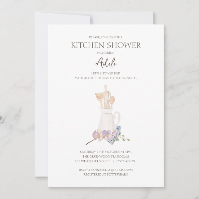 Invitation à la douche de cuisine (Devant)