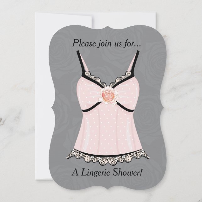 Invitation à la douche de la lingerie rose Neglige (Dos)
