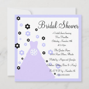 Invitation à la douche de la mariée de couleur vio