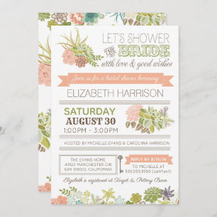 Invitation à la douche de la nuptiale succulente d