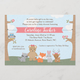 Invitation à la douche de la petite fille de Woodl