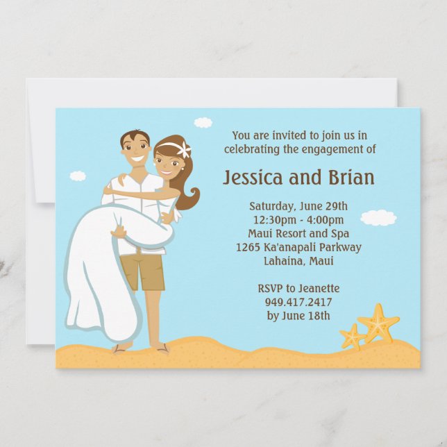 Invitation à la douche de mariage de plage (Devant)