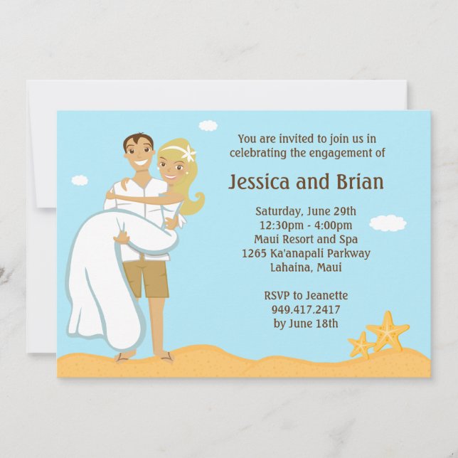 Invitation à la douche de mariage de plage (Devant)