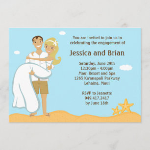 Invitation à la douche de mariage de plage