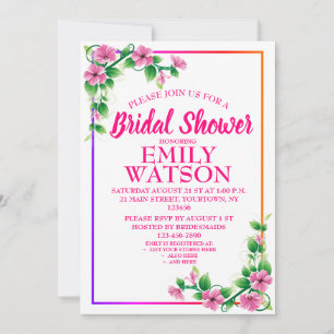 Invitation à la douche de nage florale personnalis