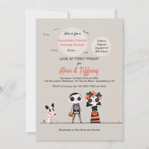 Invitation à la douche des couples d'Halloween
