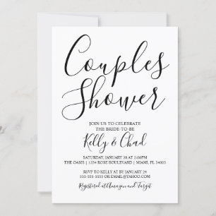 Invitation à la douche des couples noirs et blancs