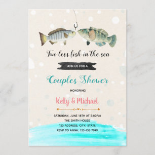Invitation à la douche Deux poissons de moins dans