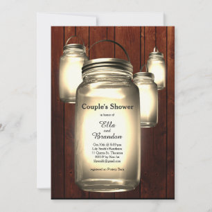 Invitation à la douche du Mariage Mason Jar Couple