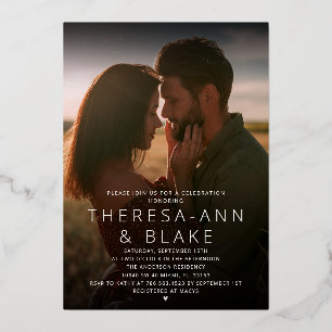 Invitation à la douche d'un couple simple et éléga