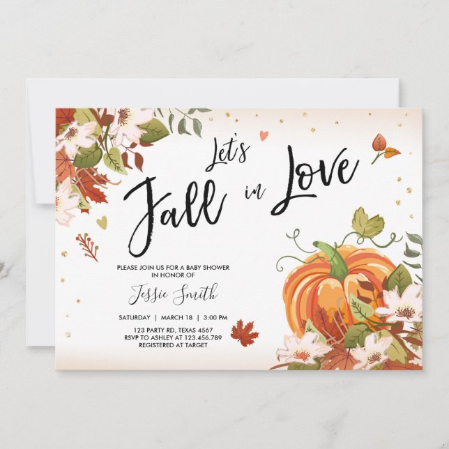 Invitation à la douche Fall in Love Baby nuptial A (Devant)