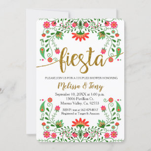 Invitation à la douche Fiesta Floral Couples