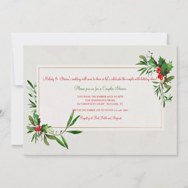 Invitation à la douche Holly Frame (Devant)