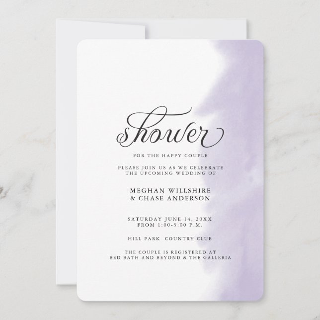 Invitation à la Douche | Lavis de Couleur de Lilas (Devant)