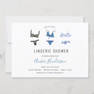Invitation à la douche Lingerie Bleue