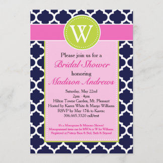 Invitation à la douche monographique Preppy Quatre