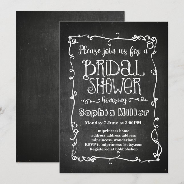 invitation à la douche nuptiale (Devant / Derrière)