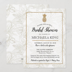 Invitation à la douche nuptiale à ananas tropical