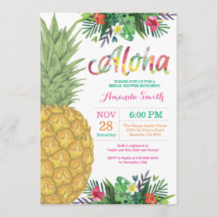 Invitation à la douche nuptiale à ananas tropical
