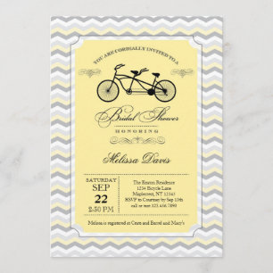 Invitation à la douche nuptiale à bicyclette Tande