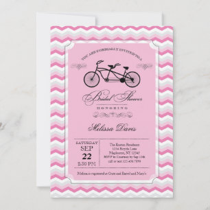 Invitation à la douche nuptiale à bicyclette Tande