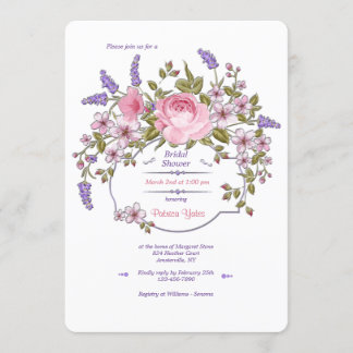 Invitation à la douche nuptiale à cadre floral