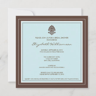 Invitation à la douche nuptiale à cadre simple (aq
