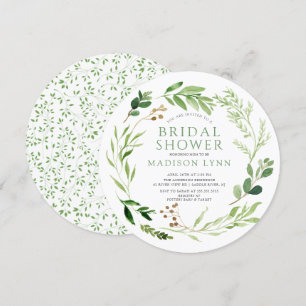 Invitation à la douche nuptiale à feuilles vertes