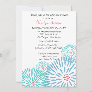 Invitation à la douche nuptiale à fleurs bleues br