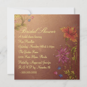Invitation à la douche nuptiale à fleurs d'orange