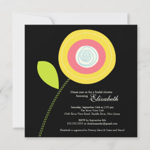 Invitation à la douche nuptiale à fleurs jaunes mo