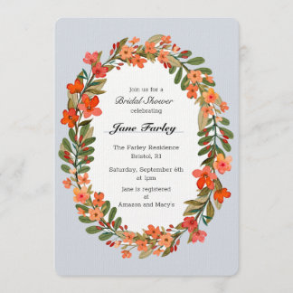 Invitation à la douche nuptiale à la couronne de f