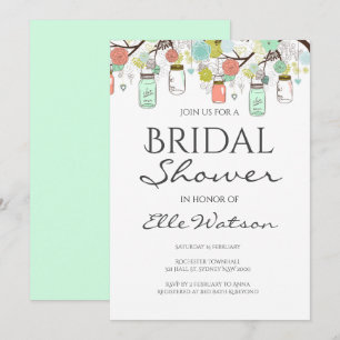 Invitation à la douche nuptiale à la menthe et au