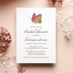 Invitation à la douche nuptiale à papillon d'aquar