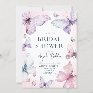 Invitation à la douche nuptiale à papillon de prin