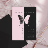 Invitation à la douche nuptiale à papillon noir ro