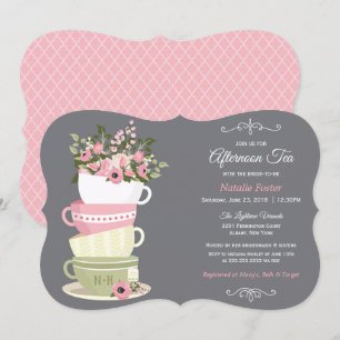 Invitation à la douche nuptiale après-midi Thé