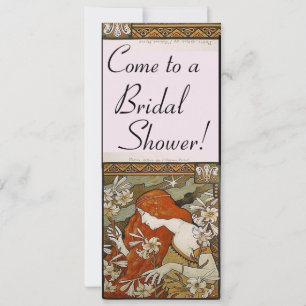 Invitation à la douche nuptiale Art Nouveau