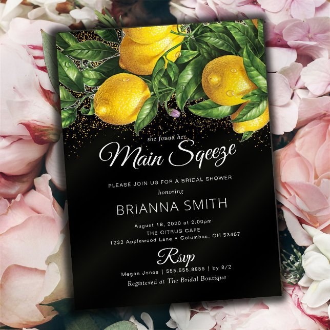 Invitation à la douche nuptiale au citron élégant (Créateur téléchargé)